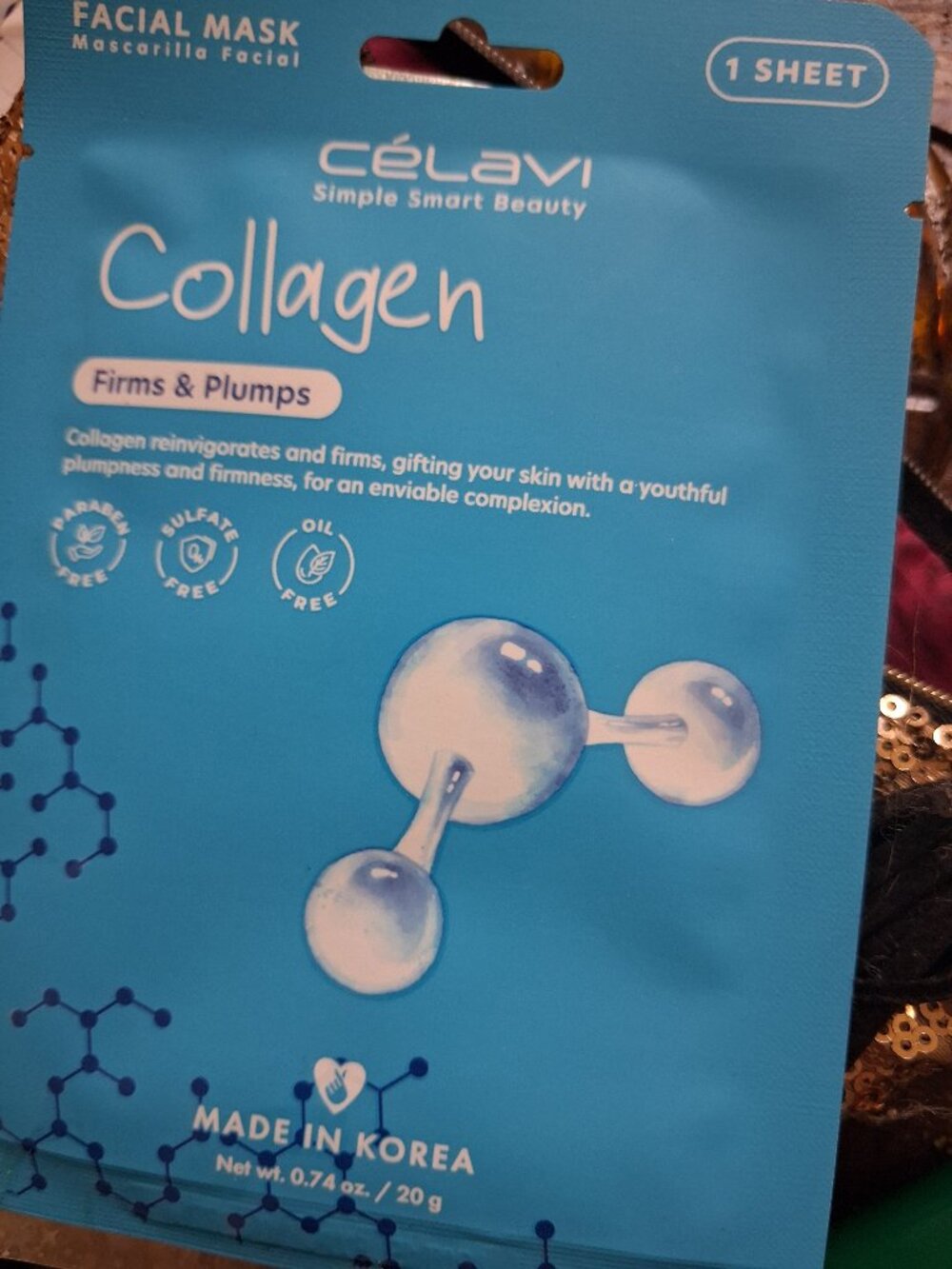Collagen facial mask